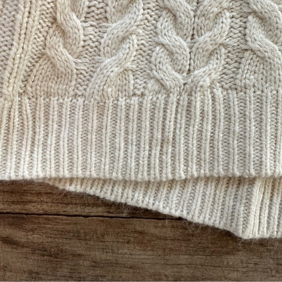LC Lauren conrad cream cable knit cold shoulder sweater with pearl accents - Picture 8 of 8